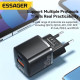 Мережевий зарядний пристрій Essager Camber 20W GaN travel Phone Charger A+C EU black (ECTAC-HMB01-P)