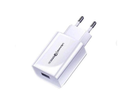 Мережевий зарядний пристрій Usams US-CC083 T22 Single USB QC3.0 Travel Charger (EU) White