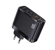 Мережевий зарядний пристрій USAMS-UC Fast Charger Kit -UC Series (T44 100W 4 Ports GaN Fast Charger (EU)+ SJ524 U71 C To C 100W PD Cable 1.2m)