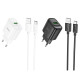 Мережевий зарядний пристрій Hoco C140A Smart single port QC3.0 charger set(Type-C)(EU) Black