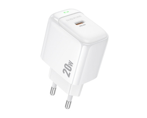 Мережевий зарядний пристрій BOROFONE BAS43A Potential single-port PD20W charger(EU) White