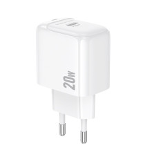 Мережевий зарядний пристрій BOROFONE BAS43A Potential single-port PD20W charger(EU) White