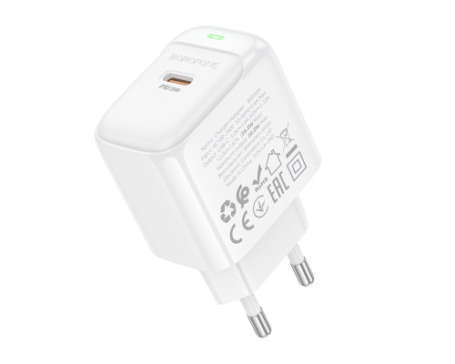 Мережевий зарядний пристрій BOROFONE BAS43A Potential single-port PD20W charger(EU) White