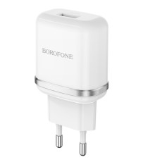 Мережевий зарядний пристрій BOROFONE BA36A High speed single port QC3.0 charger set 18W(Type-C) White