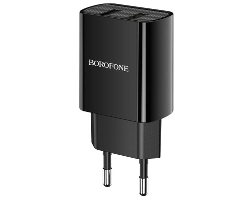 Мережевий зарядний пристрій BOROFONE BA53A Powerway dual port charger Black