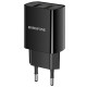 Мережевий зарядний пристрій BOROFONE BA53A Powerway dual port charger Black