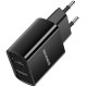 Мережевий зарядний пристрій BOROFONE BA53A Powerway dual port charger Black