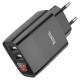 Мережевий зарядний пристрій HOCO C86A Illustrious dual port charger with digital display Black