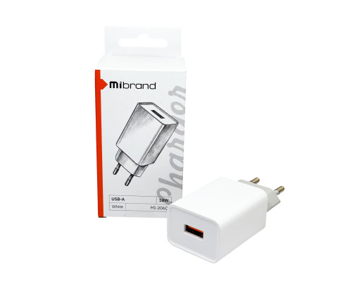 Мережевий зарядний пристрій Mibrand MI-206Q 18W Travel Charger USB-A White