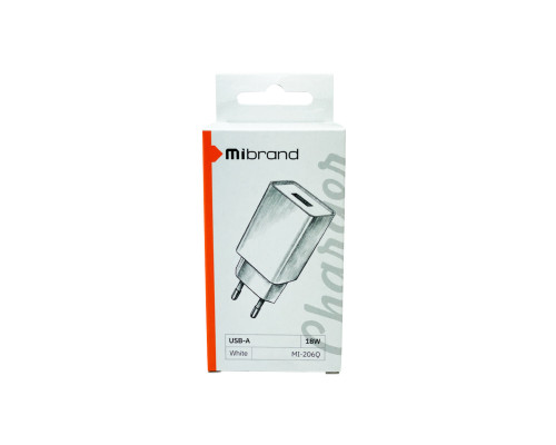 Мережевий зарядний пристрій Mibrand MI-206Q 18W Travel Charger USB-A White