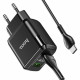 Мережевий зарядний пристрій HOCO N6 Charmer dual port QC3.0 charger set(Type-C) 18W Black