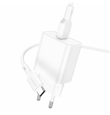 Мережевий зарядний пристрій BOROFONE BA72A Spring single port QC3.0 charger set(Type-C) White