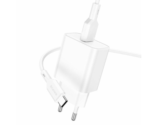 Мережевий зарядний пристрій BOROFONE BA72A Spring single port QC3.0 charger set(Type-C) White