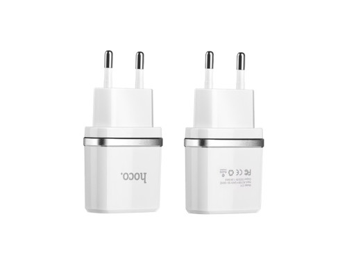 Мережевий зарядний пристрій HOCO C11 Smart single USB (Micro cable)charger set White