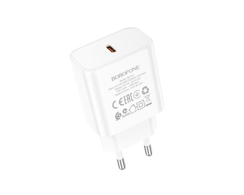 Мережевий зарядний пристрій BOROFONE BA71A Power single Port PD20W charger White