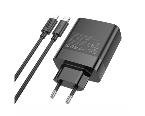 Мережевий зарядний пристрій HOCO C127A Intelligent four-port PD45W(1C3A) charger set(C to iP) Black