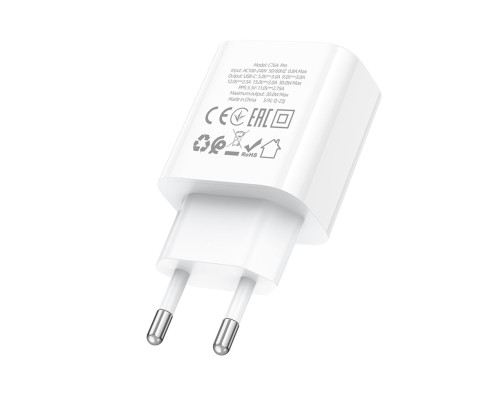 Мережевий зарядний пристрій HOCO C76A Pro Majestic single port PD30W charger White