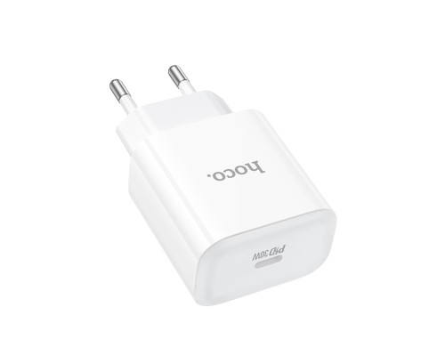 Мережевий зарядний пристрій HOCO C76A Pro Majestic single port PD30W charger White