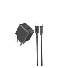 Мережевий зарядний пристрій HOCO CS13A Ocean single port PD20W charger set(C to iP) Black