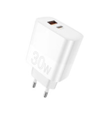 Зарядний пристрій WUW-C208 30W PD USB-C + USB QC3.0 18W white