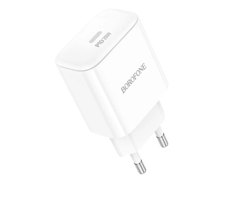 Мережевий зарядний пристрій BOROFONE BA81A single port PD20W charger(EU) White