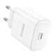 Мережевий зарядний пристрій BOROFONE BA81A single port PD20W charger(EU) White