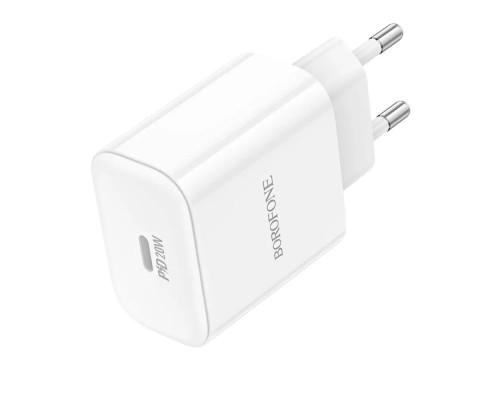 Мережевий зарядний пристрій BOROFONE BA81A single port PD20W charger(EU) White