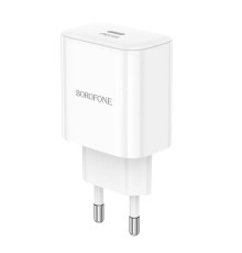 Мережевий зарядний пристрій BOROFONE BA81A single port PD20W charger(EU) White