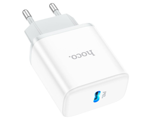 Мережевий зарядний пристрій HOCO C104A Stage single port PD20W charger White