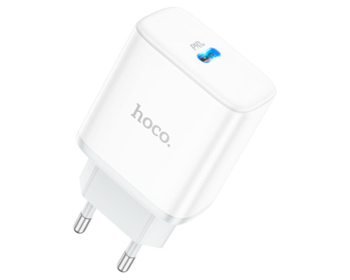 Мережевий зарядний пристрій HOCO C104A Stage single port PD20W charger White