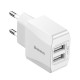 Мережевий зарядний пристрій Baseus USB Wall Charger Mini Dual-U White