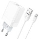 Мережевий зарядний пристрій BOROFONE BA47A Mighty speed single port QC3.0 3A + Micro-USB cable 18W White