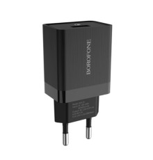 Мережевий зарядний пристрій BOROFONE BA17A Centrino single port QC3.0 charger Black