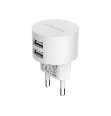 Мережевий зарядний пристрій BOROFONE BA23A Brilliant dual port charger set(Lightning) White