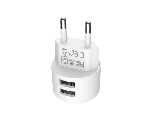 Мережевий зарядний пристрій BOROFONE BA23A Brilliant dual port charger set(Lightning) White