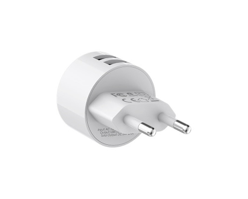 Мережевий зарядний пристрій BOROFONE BA23A Brilliant dual port charger set(Lightning) White