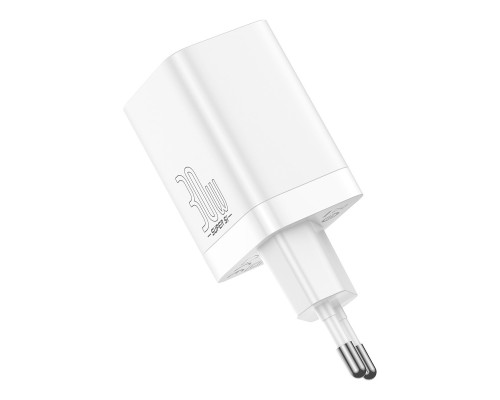 Мережевий зарядний пристрій Baseus Super Si Pro Quick Charger C+U 30W EU White