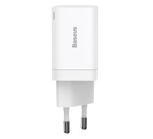 Мережевий зарядний пристрій Baseus Super Si Pro Quick Charger C+U 30W EU White