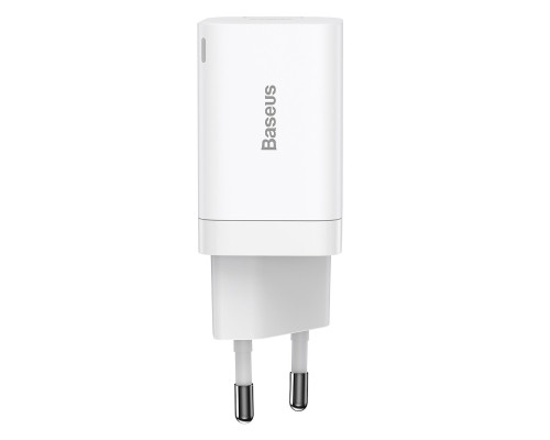 Мережевий зарядний пристрій Baseus Super Si Pro Quick Charger C+U 30W EU White