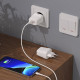 Мережевий зарядний пристрій HOCO C85A Bright dual port PD20W+QC3.0 charger White