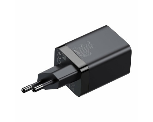 Мережевий зарядний пристрій Baseus Super Si Pro Quick Charger C+U 30W EU Black