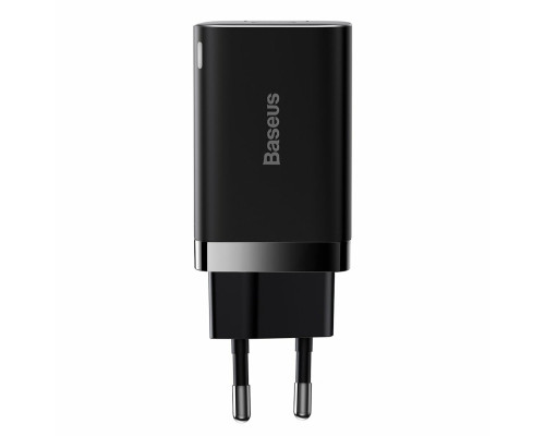 Мережевий зарядний пристрій Baseus Super Si Pro Quick Charger C+U 30W EU Black