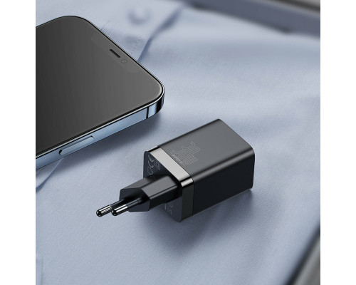 Мережевий зарядний пристрій Baseus Super Si Pro Quick Charger C+U 30W EU Black