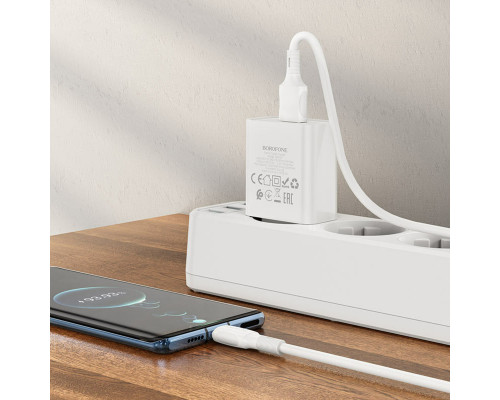 Мережевий зарядний пристрій BOROFONE BA74A Aspirer single port charger set(Type-C) White