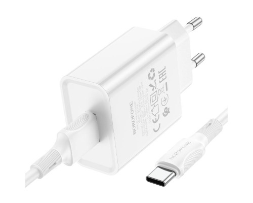 Мережевий зарядний пристрій BOROFONE BA74A Aspirer single port charger set(Type-C) White