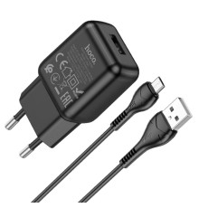 Мережевий зарядний пристрій HOCO C96A single port charger set(Micro) Black