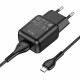 Мережевий зарядний пристрій HOCO C96A single port charger set(Micro) Black