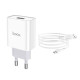 Мережевий зарядний пристрій HOCO C81A Asombroso single port charger set(Micro) White