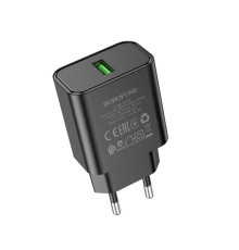 Мережевий зарядний пристрій BOROFONE BA72A Spring single port QC3.0 charger Black