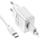 Мережевий зарядний пристрій HOCO C106A Leisure single port charger set(Type-C) White